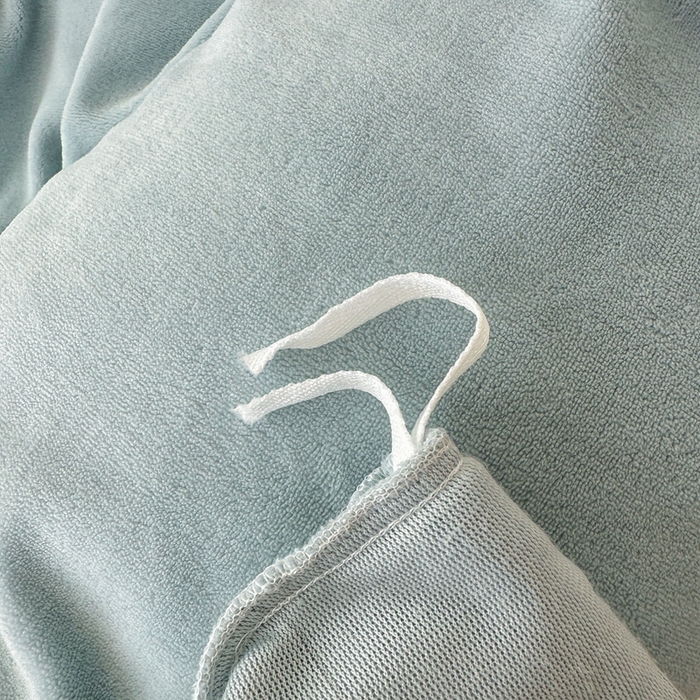 91家纺网 家纺一手货源 找家纺 莱越家纺 2025新款高克重牛奶绒纯色贴标款四件套（8斤重） 贴标-天蓝