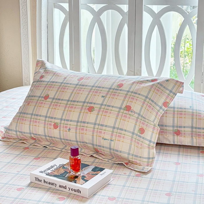 91家纺网 家纺一手货源 找家纺 （总1）安逸家纺 12868 新款全棉枕套学生纯棉单枕套48x74一对