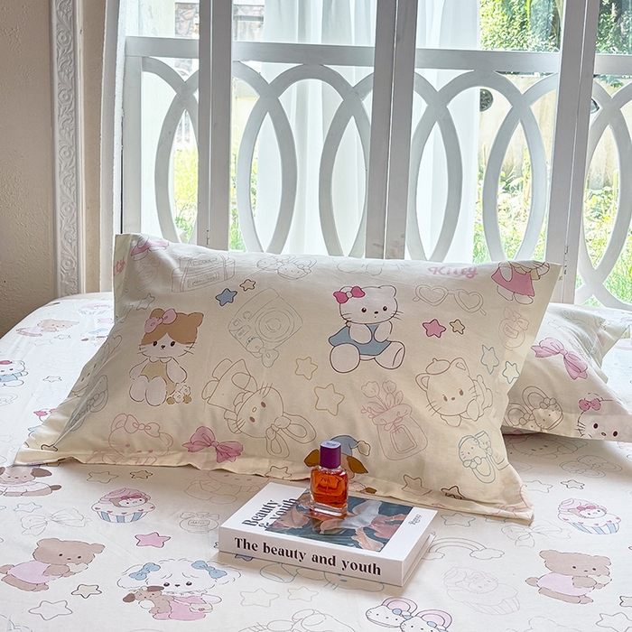 91家纺网 家纺一手货源 找家纺 （总1）安逸家纺 12868 新款全棉枕套学生纯棉单枕套48x74一对