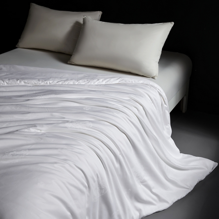 91家纺网 家纺一手货源 找家纺 金同成 2025新款婚庆被冬被子母被春秋被四季被60支全棉龙凤喜字提花蚕丝被 雪莹白