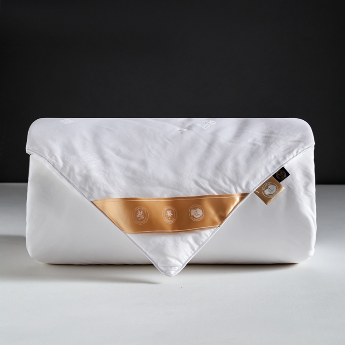 91家纺网 家纺一手货源 找家纺 金同成 2025新款婚庆被冬被子母被春秋被四季被60支全棉龙凤喜字提花蚕丝被 雪莹白