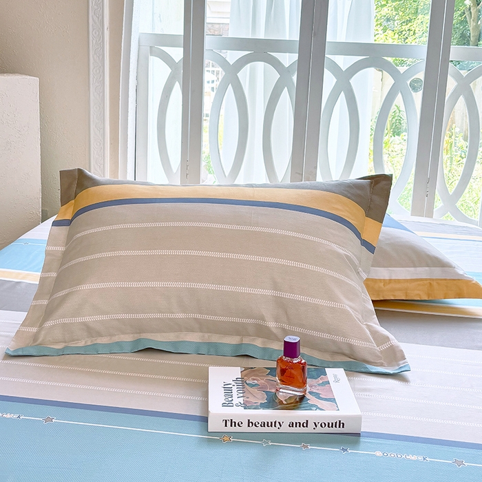 91家纺网 家纺一手货源 找家纺 （总1）安逸家纺 12868 新款全棉枕套学生纯棉单枕套48x74一对