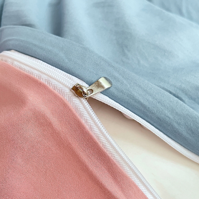 91家纺网 家纺一手货源 找家纺 梦卓家纺 2025新款学生宿舍上下铺纯色水洗棉三件套 雾霾蓝豆沙