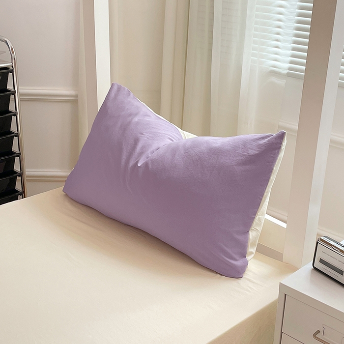 91家纺网 家纺一手货源 找家纺 梦卓家纺 2025新款学生宿舍上下铺纯色水洗棉三件套 芋泥啵啵