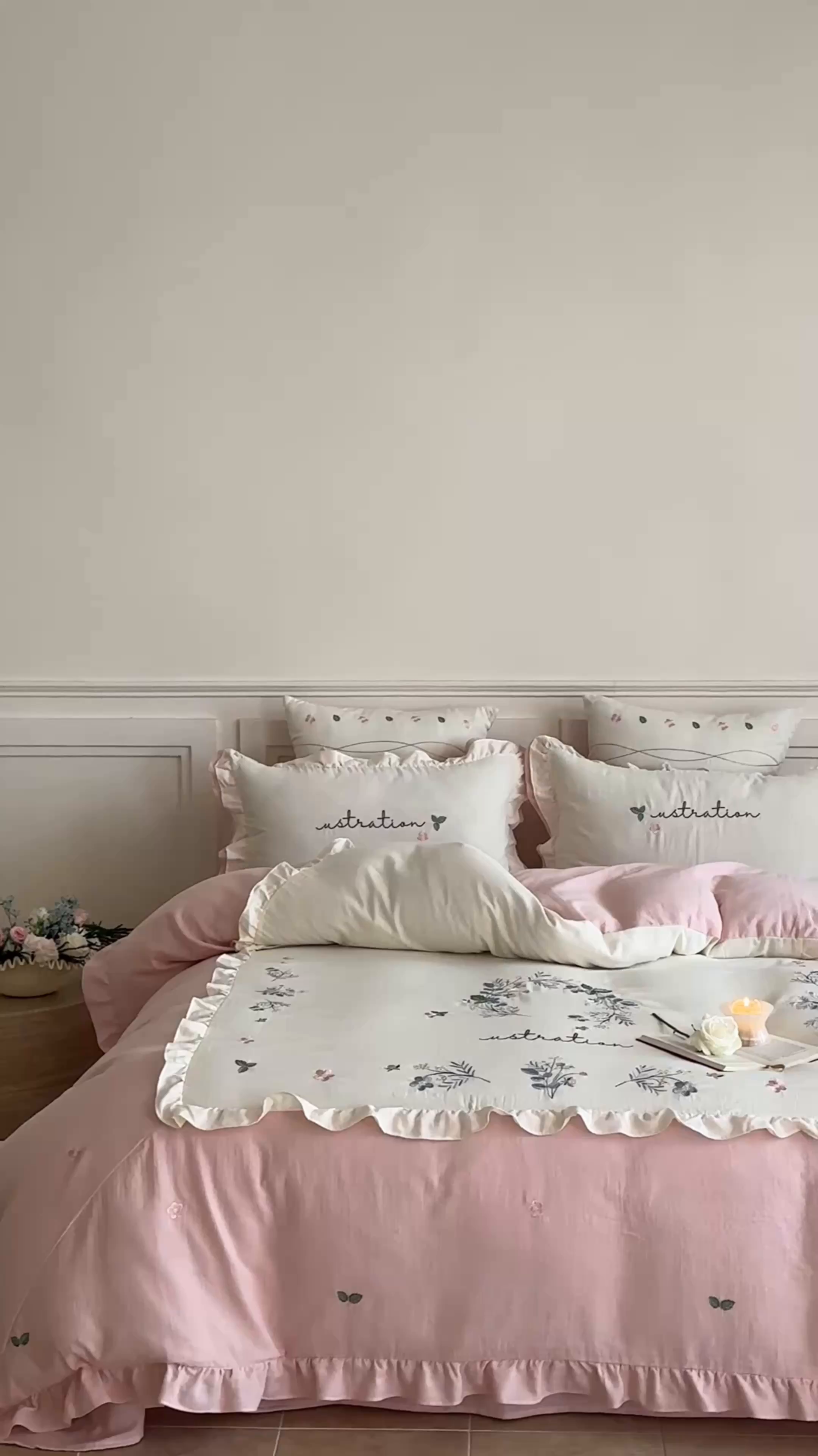 91家纺网 家纺一手货源 找家纺 （总）西西家居 2025新款超柔有氧全棉纯棉双层纱四件套-春日浅樱