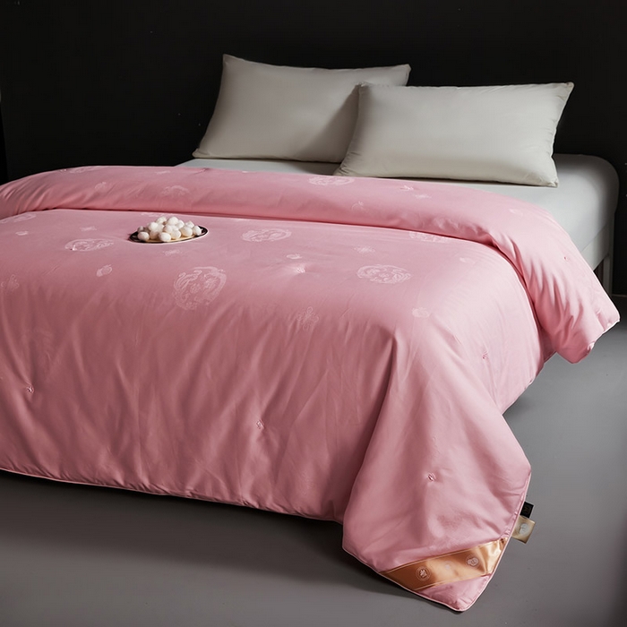 91家纺网 家纺一手货源 找家纺 （总）金同成 2025新款婚庆被冬被子母被春秋被四季被60支全棉龙凤喜字提花蚕丝被