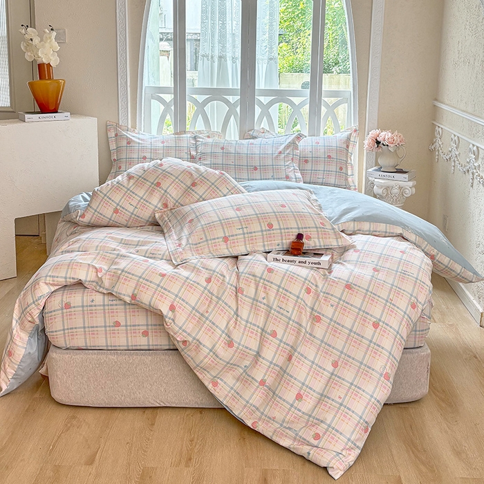 91家纺网 家纺一手货源 找家纺 （总1）安逸家纺 12868 新款全棉床笠四件套床罩学生纯棉床笠款三件套