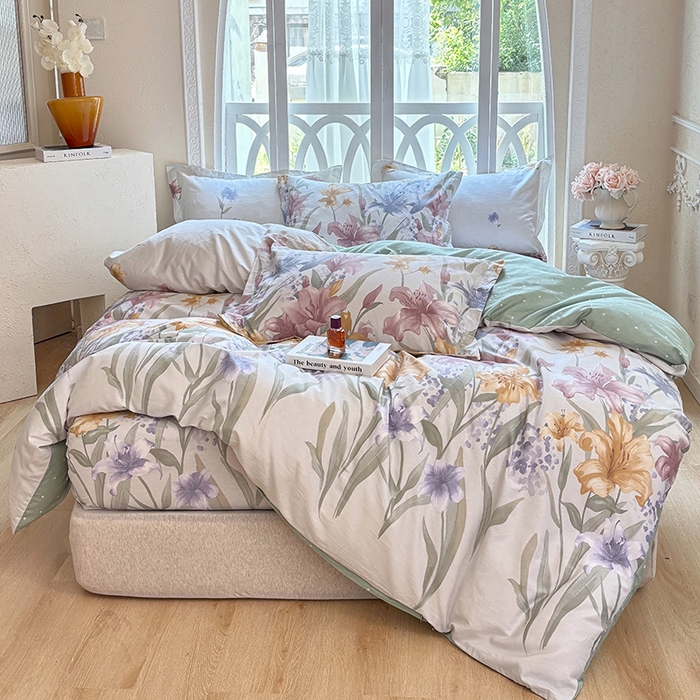 91家纺网 家纺一手货源 找家纺 （总1）安逸家纺 12868 新款全棉床笠四件套床罩学生纯棉床笠款三件套