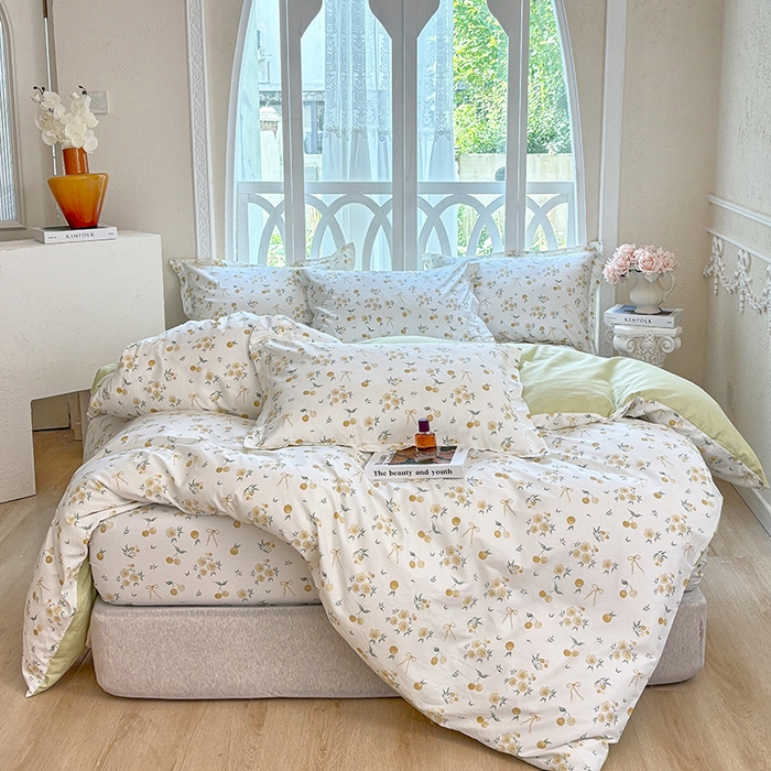 91家纺网 家纺一手货源 找家纺 （总1）安逸家纺 12868 新款全棉床笠四件套床罩学生纯棉床笠款三件套