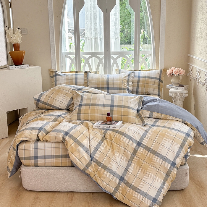 91家纺网 家纺一手货源 找家纺 （总1）安逸家纺 12868 新款全棉床笠四件套床罩学生纯棉床笠款三件套