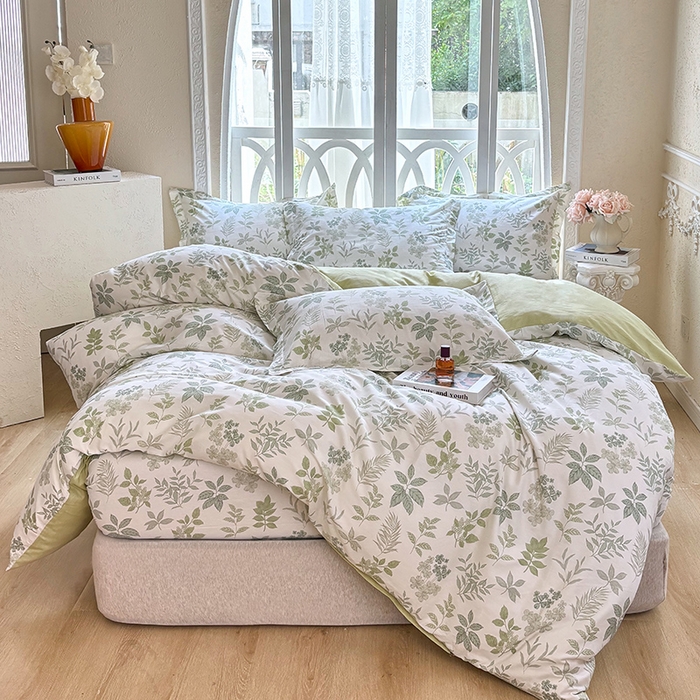 91家纺网 家纺一手货源 找家纺 （总1）安逸家纺 12868 新款全棉床笠四件套床罩学生纯棉床笠款三件套