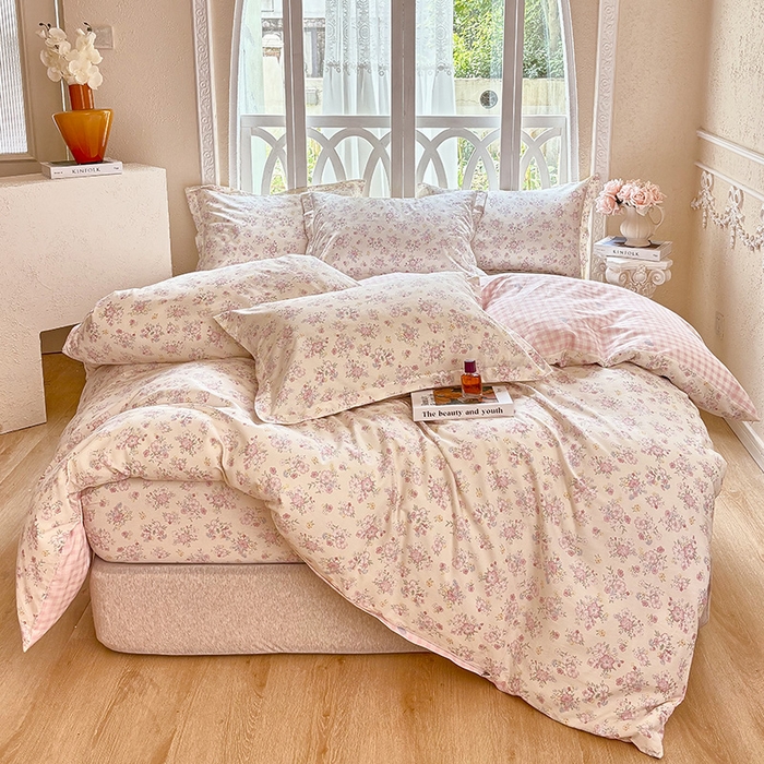 91家纺网 家纺一手货源 找家纺 （总1）安逸家纺 12868 新款全棉床笠四件套床罩学生纯棉床笠款三件套