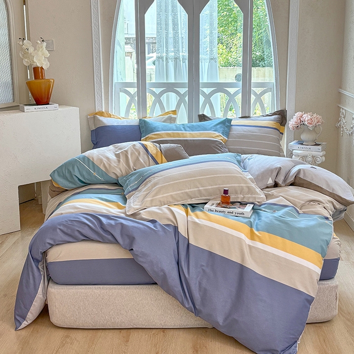 91家纺网 家纺一手货源 找家纺 （总1）安逸家纺 12868 新款全棉床笠四件套床罩学生纯棉床笠款三件套