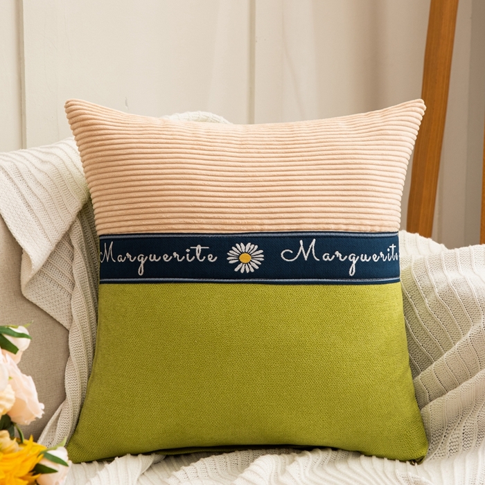 91家纺网 家纺一手货源 找家纺 （总）新奇异 2025新款罗柑菊拼接抱枕（支持定制）