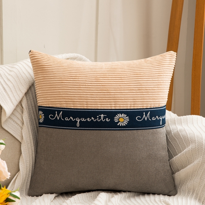 新奇异 2025新款罗柑菊拼接抱枕（支持定制） 罗柑菊-灰色