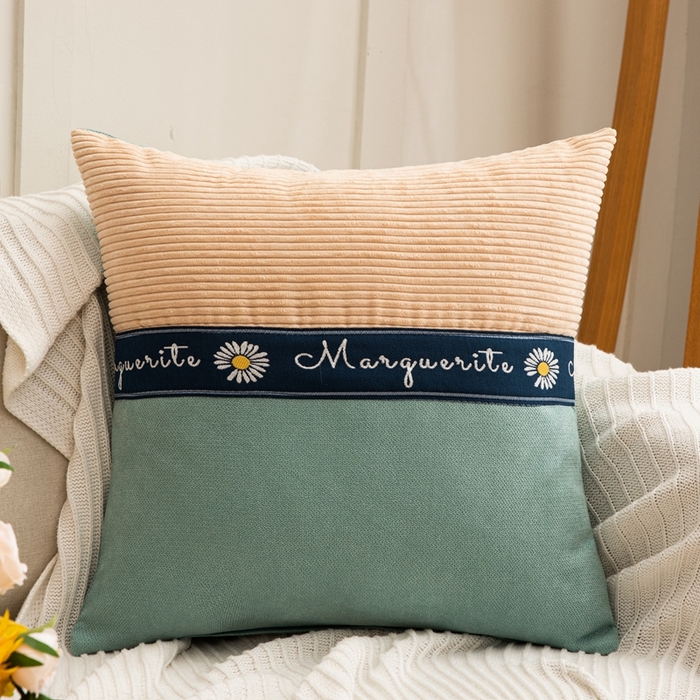 新奇异 2025新款罗柑菊拼接抱枕（支持定制） 罗柑菊-粉蓝