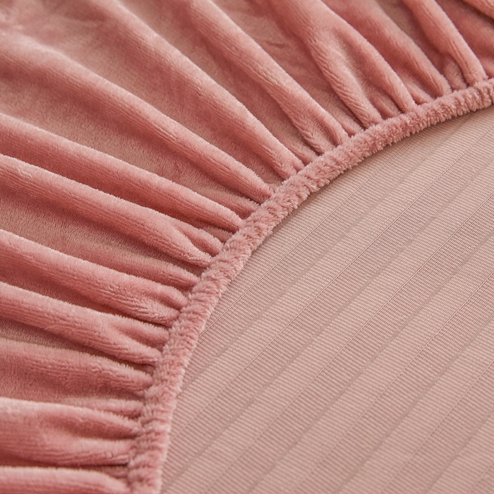 91家纺网 家纺一手货源 找家纺 欧邦 2025新款兔兔绒牛奶绒抽条床笠 抽条床笠-豆沙