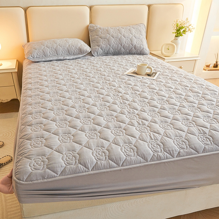 91家纺网 家纺一手货源 找家纺 （总）小萌虎2025新款A类原棉大豆防水款夹棉床笠