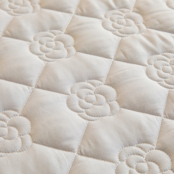 91家纺网 家纺一手货源 找家纺 小萌虎2025新款A类原棉大豆防水款夹棉床笠 方格花灰