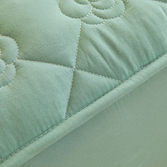 91家纺网 家纺一手货源 找家纺 小萌虎2025新款A类原棉大豆防水款夹棉床笠 方格花蓝