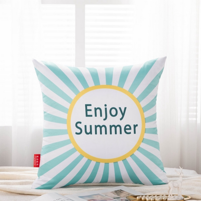 91家纺网 家纺一手货源 找家纺 新奇异 2025新款柠檬仿真丝抱枕 （支持定制） 享受夏日