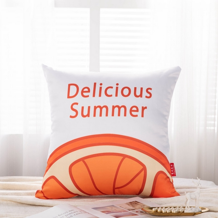 91家纺网 家纺一手货源 找家纺 新奇异 2025新款柠檬仿真丝抱枕 （支持定制） 美味夏季