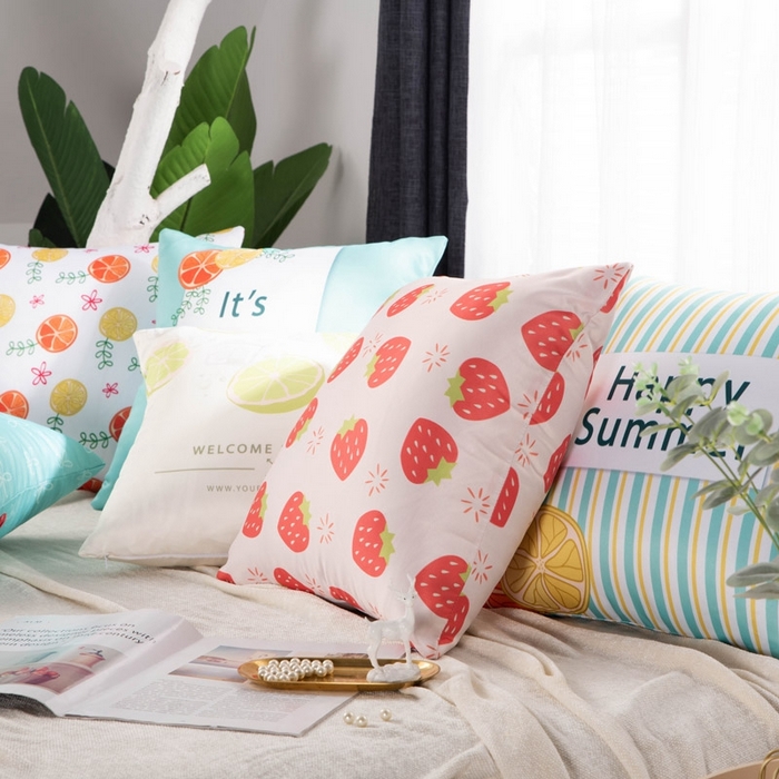 91家纺网 家纺一手货源 找家纺 （总）新奇异 2025新款柠檬仿真丝抱枕 （支持定制）