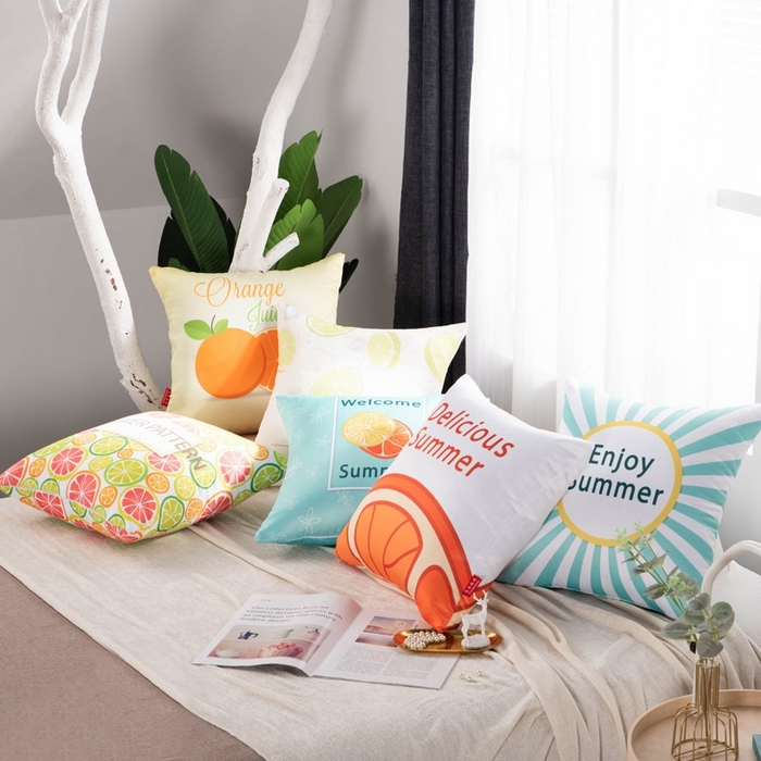 91家纺网 家纺一手货源 找家纺 （总）新奇异 2025新款柠檬仿真丝抱枕 （支持定制）