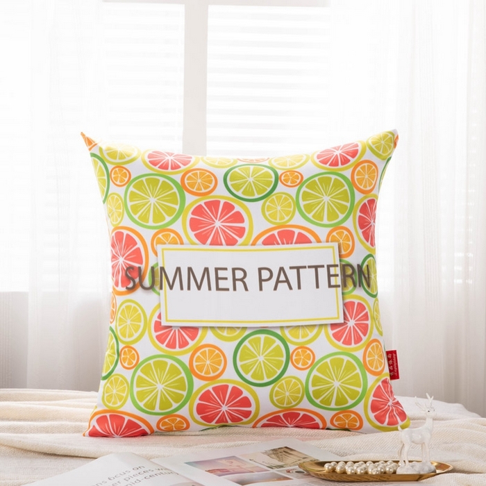 91家纺网 家纺一手货源 找家纺 新奇异 2025新款柠檬仿真丝抱枕 （支持定制） 夏日柠檬