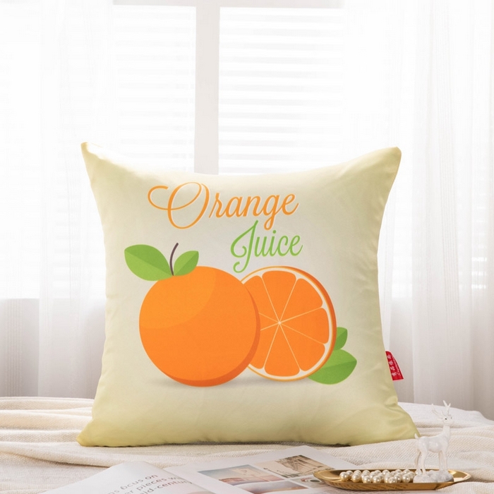 新奇异 2025新款柠檬仿真丝抱枕 （支持定制） 夏日橙子
