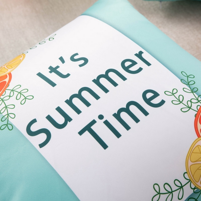 91家纺网 家纺一手货源 找家纺 新奇异 2025新款柠檬仿真丝抱枕 （支持定制） 夏日时光