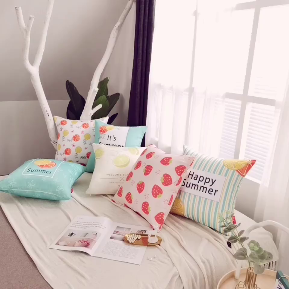 91家纺网 家纺一手货源 找家纺 新奇异 2025新款柠檬仿真丝抱枕 （支持定制） 欢迎初夏