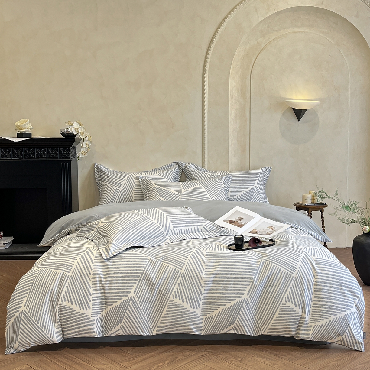 91家纺网 家纺一手货源 找家纺 （总）禾时 2025新款全棉超柔数码印花磨毛四件套（32x21磨毛）