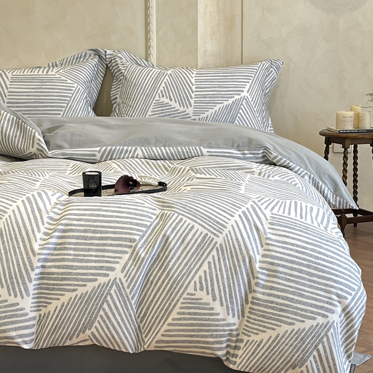 （总）禾时 2025新款全棉超柔数码印花磨毛四件套（32x21磨毛）