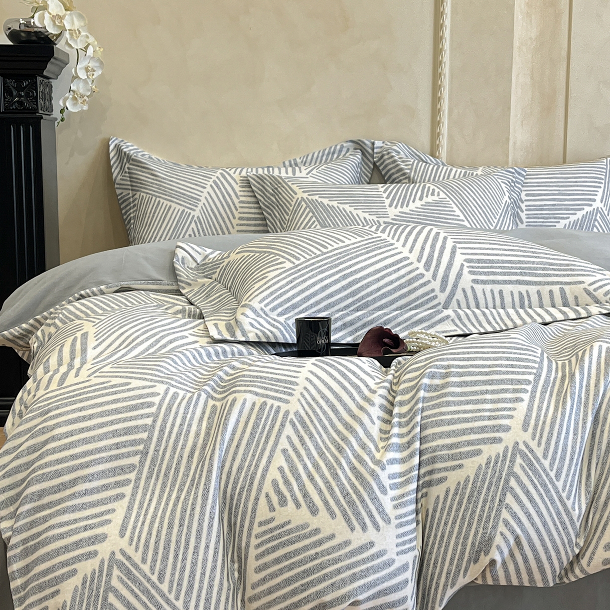 91家纺网 家纺一手货源 找家纺 （总）禾时 2025新款全棉超柔数码印花磨毛四件套（32x21磨毛）