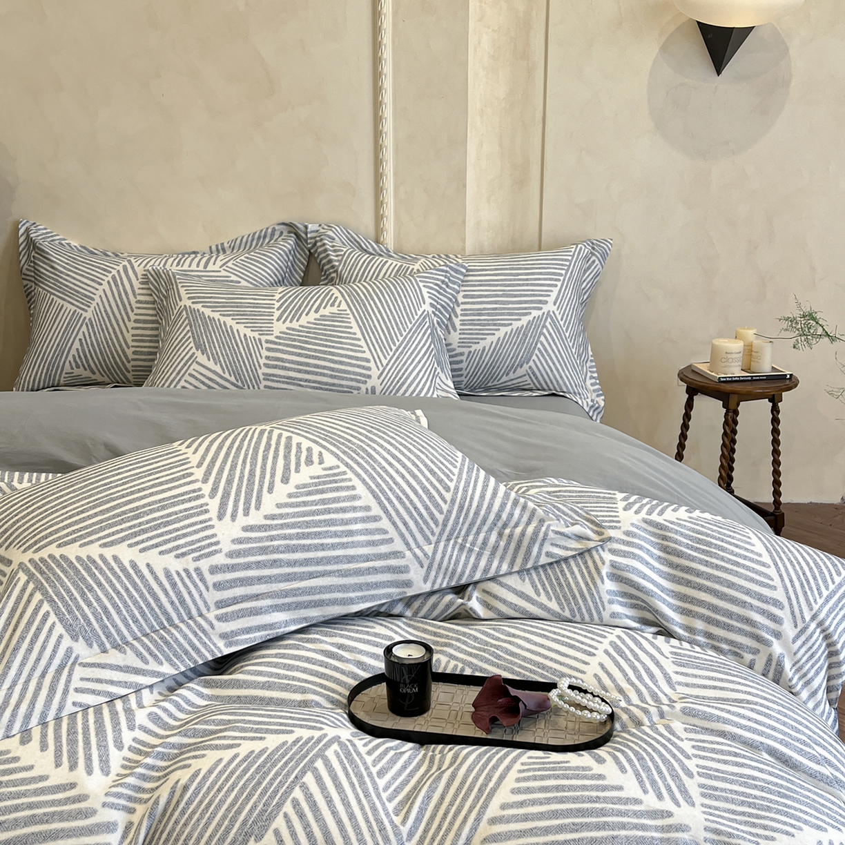 91家纺网 家纺一手货源 找家纺 （总）禾时 2025新款全棉超柔数码印花磨毛四件套（32x21磨毛）