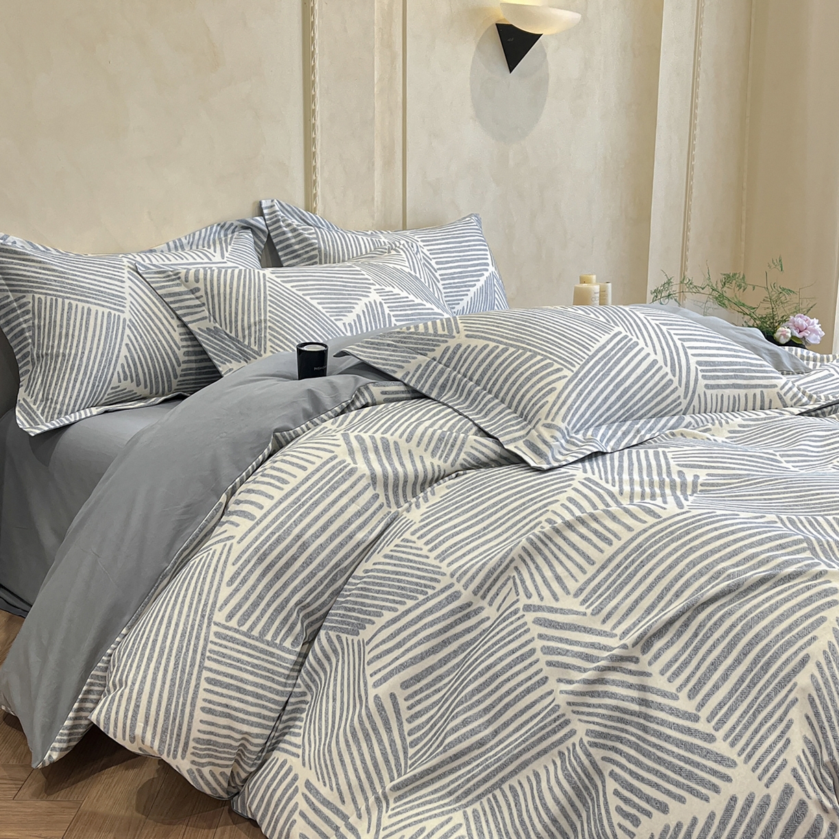 91家纺网 家纺一手货源 找家纺 （总）禾时 2025新款全棉超柔数码印花磨毛四件套（32x21磨毛）