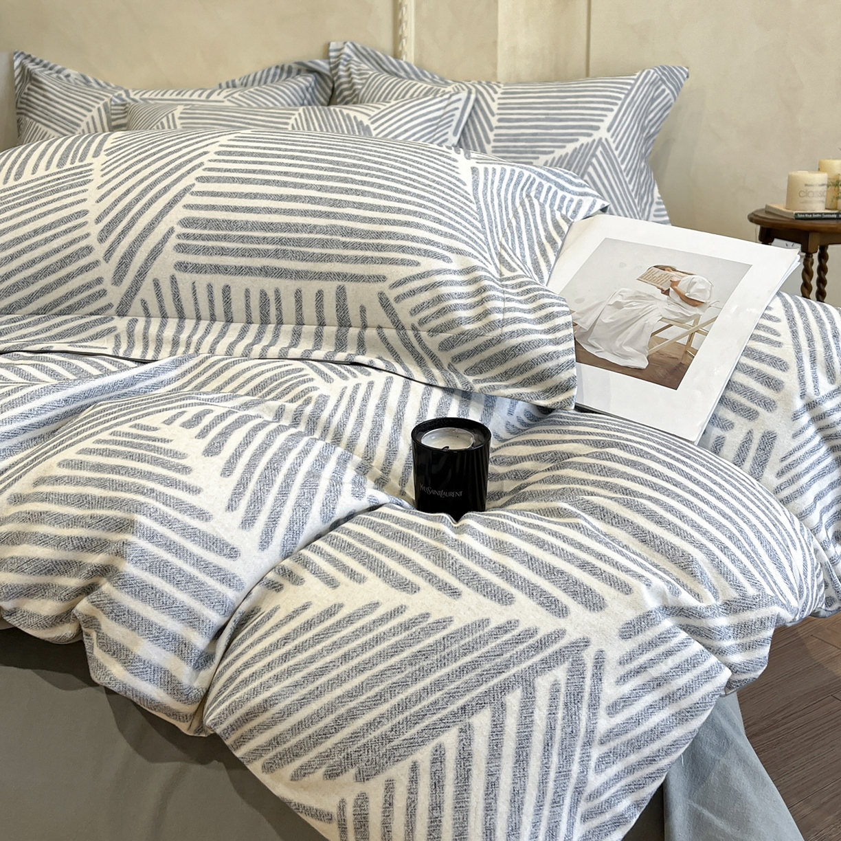 91家纺网 家纺一手货源 找家纺 （总）禾时 2025新款全棉超柔数码印花磨毛四件套（32x21磨毛）