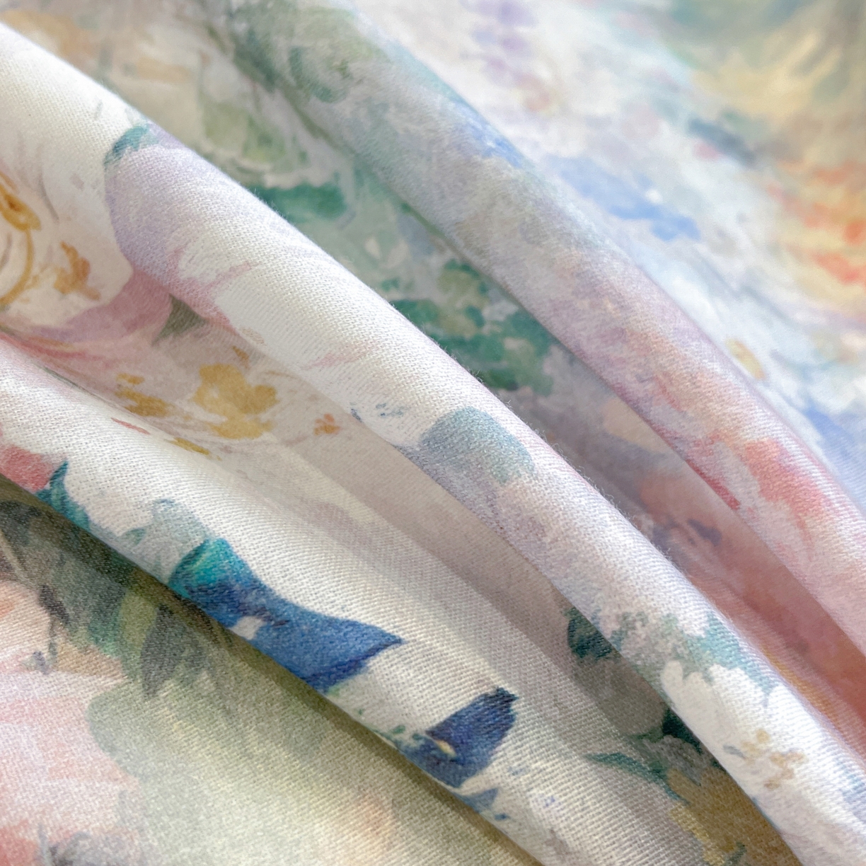 91家纺网 家纺一手货源 找家纺 禾时 2025新款全棉超柔数码印花磨毛四件套（32x21磨毛） 春水初生（紫）