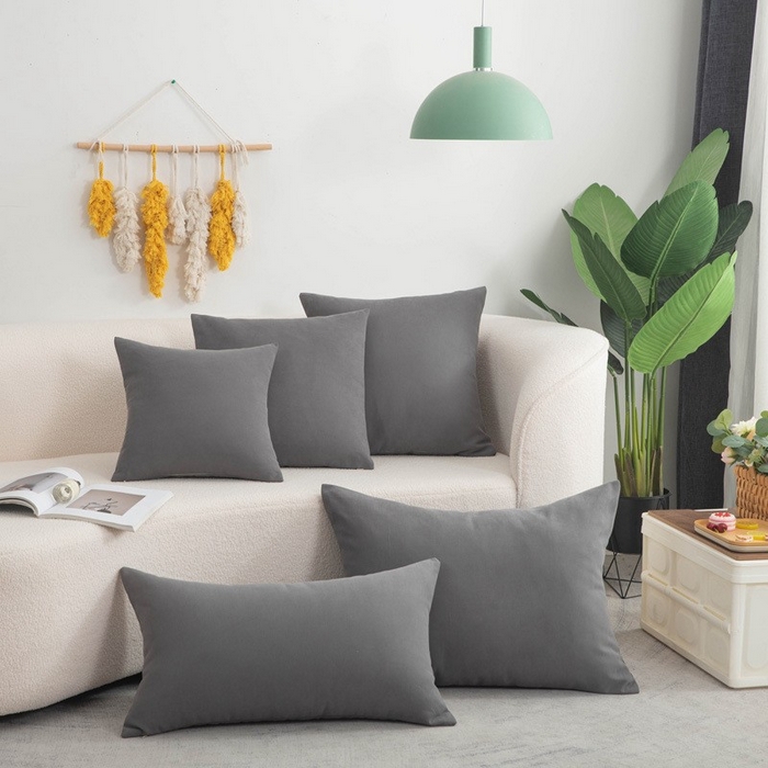 91家纺网 家纺一手货源 找家纺 （总）新奇异 2025新款纯色绒麻抱枕靠垫 （支持定制）