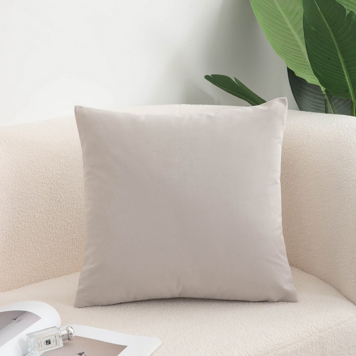 91家纺网 家纺一手货源 找家纺 新奇异 2025新款纯色绒麻抱枕靠垫 （支持定制） 纯色-浅灰色