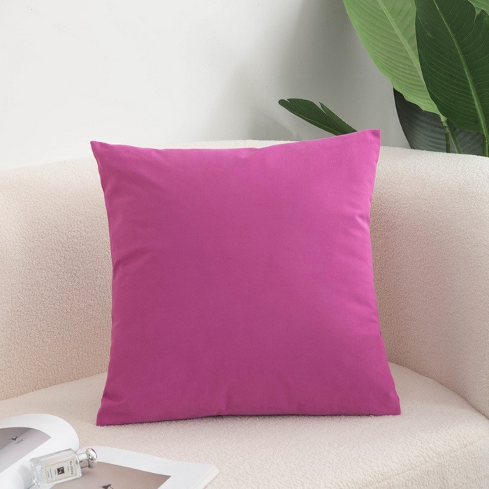 91家纺网 家纺一手货源 找家纺 新奇异 2025新款纯色绒麻抱枕靠垫 （支持定制） 纯色-玫红色