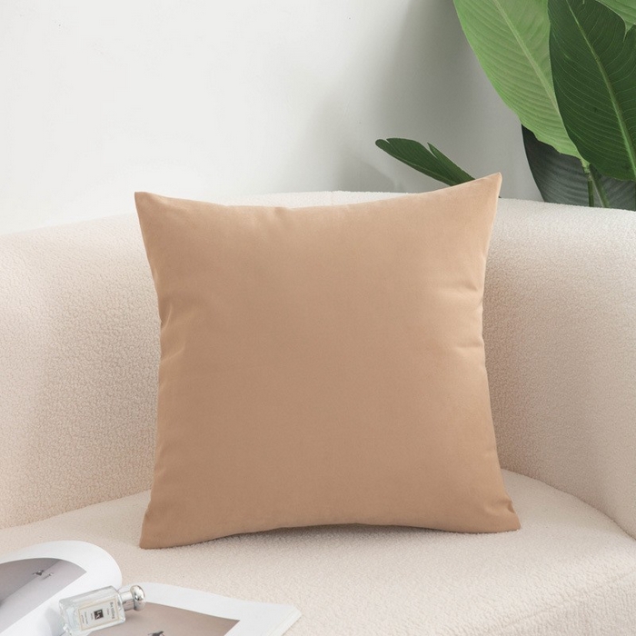 91家纺网 家纺一手货源 找家纺 新奇异 2025新款纯色绒麻抱枕靠垫 （支持定制） 纯色-驼色