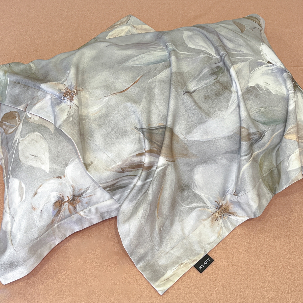 91家纺网 家纺一手货源 找家纺 禾时 2025新款全棉超柔数码印花磨毛四件套（32x21磨毛） 花期（咖）