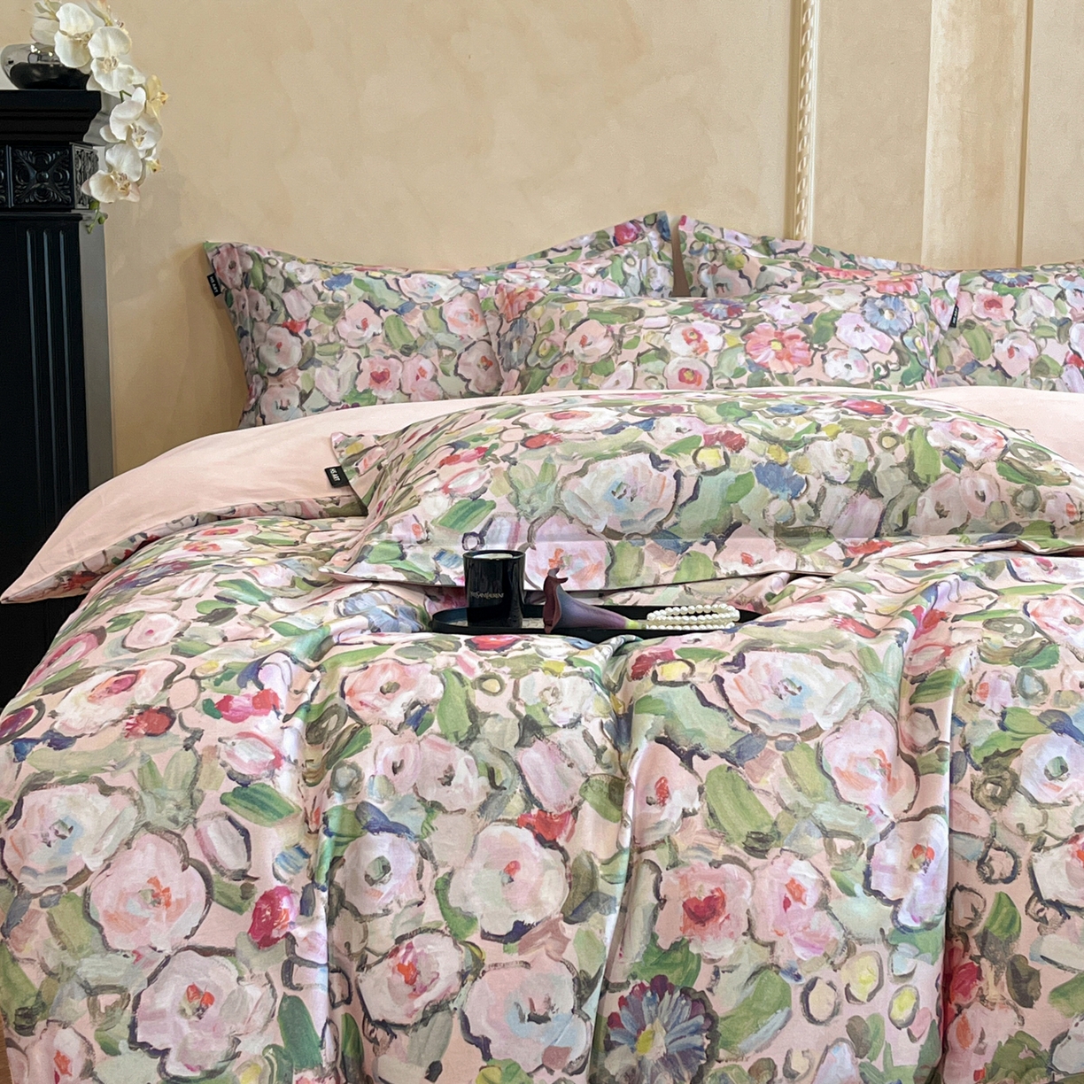 91家纺网 家纺一手货源 找家纺 禾时 2025新款全棉超柔数码印花磨毛四件套（32x21磨毛） 兰朵（绿）