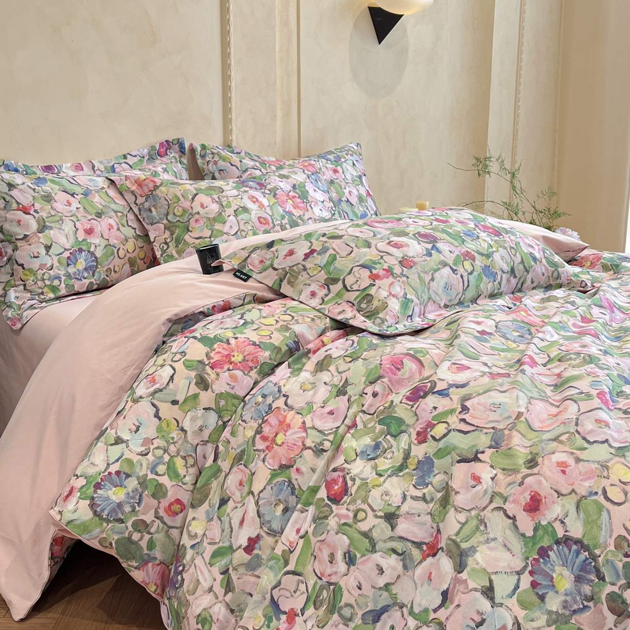 91家纺网 家纺一手货源 找家纺 禾时 2025新款全棉超柔数码印花磨毛四件套（32x21磨毛） 兰朵（绿）