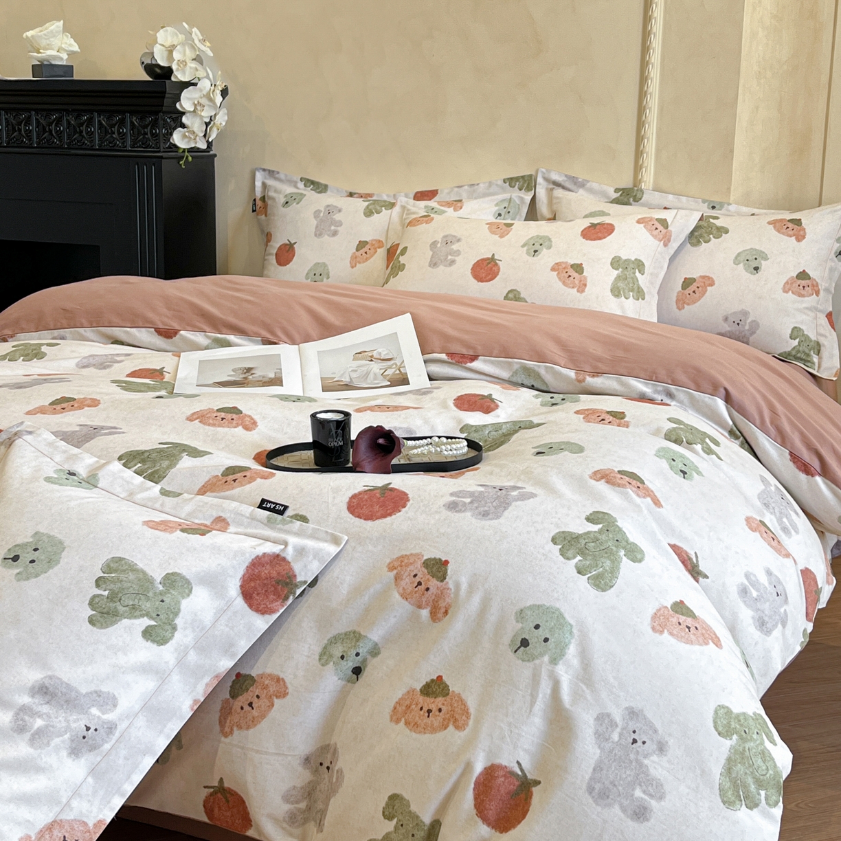 91家纺网 家纺一手货源 找家纺 禾时 2025新款全棉超柔数码印花磨毛四件套（32x21磨毛） 乐享（米）