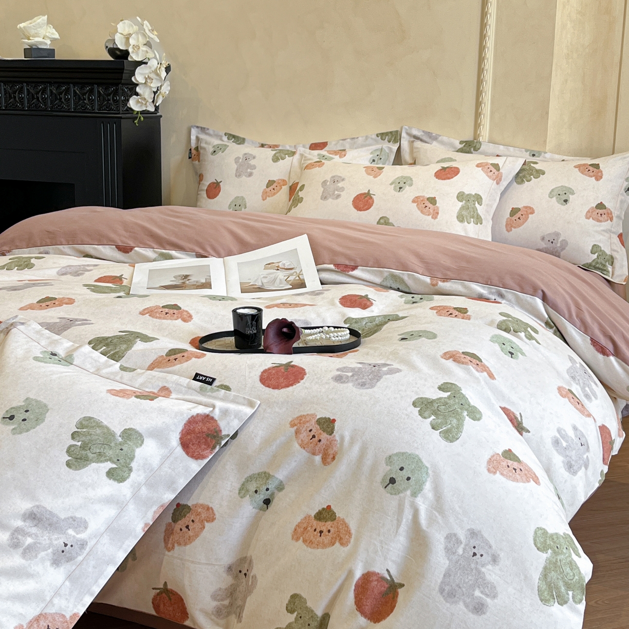 91家纺网 家纺一手货源 找家纺 禾时 2025新款全棉超柔数码印花磨毛四件套（32x21磨毛） 乐享（米）