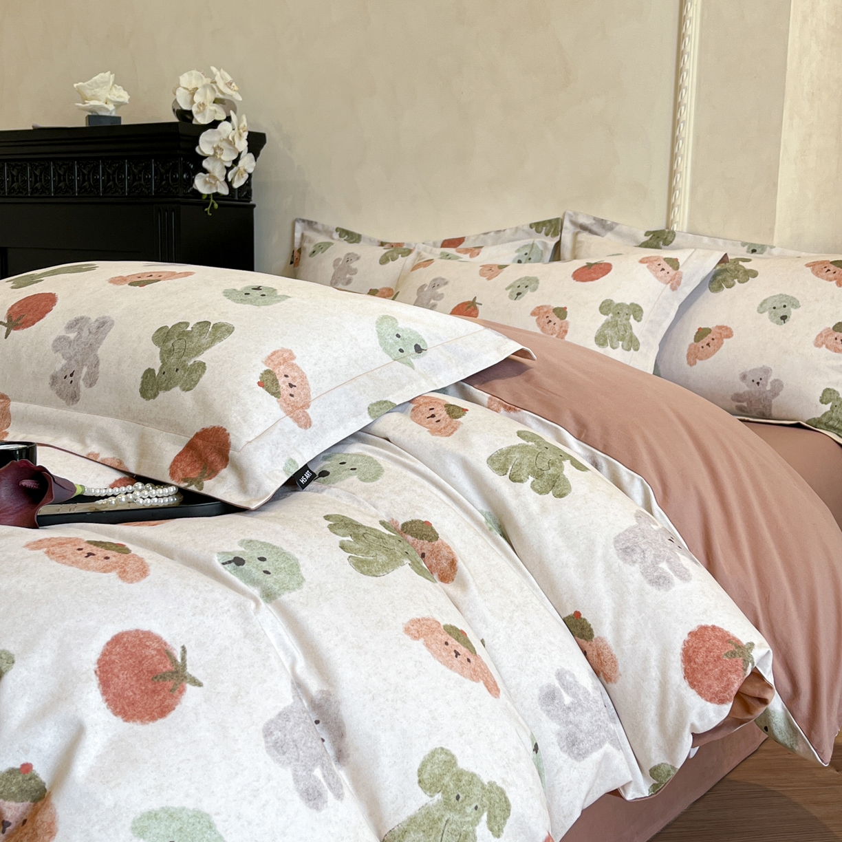 91家纺网 家纺一手货源 找家纺 禾时 2025新款全棉超柔数码印花磨毛四件套（32x21磨毛） 乐享（米）