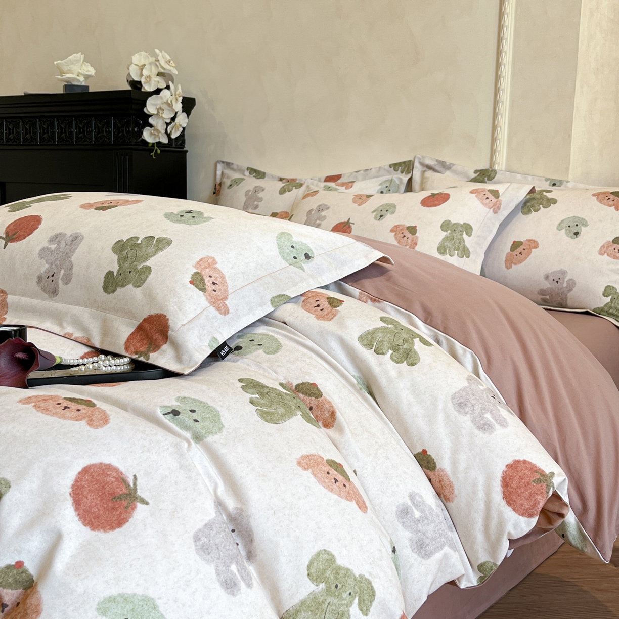 91家纺网 家纺一手货源 找家纺 禾时 2025新款全棉超柔数码印花磨毛四件套（32x21磨毛） 乐享（米）